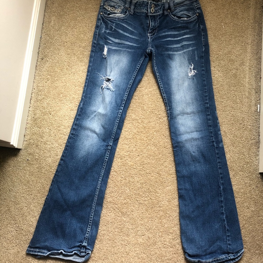 Ripped bootcut jeans